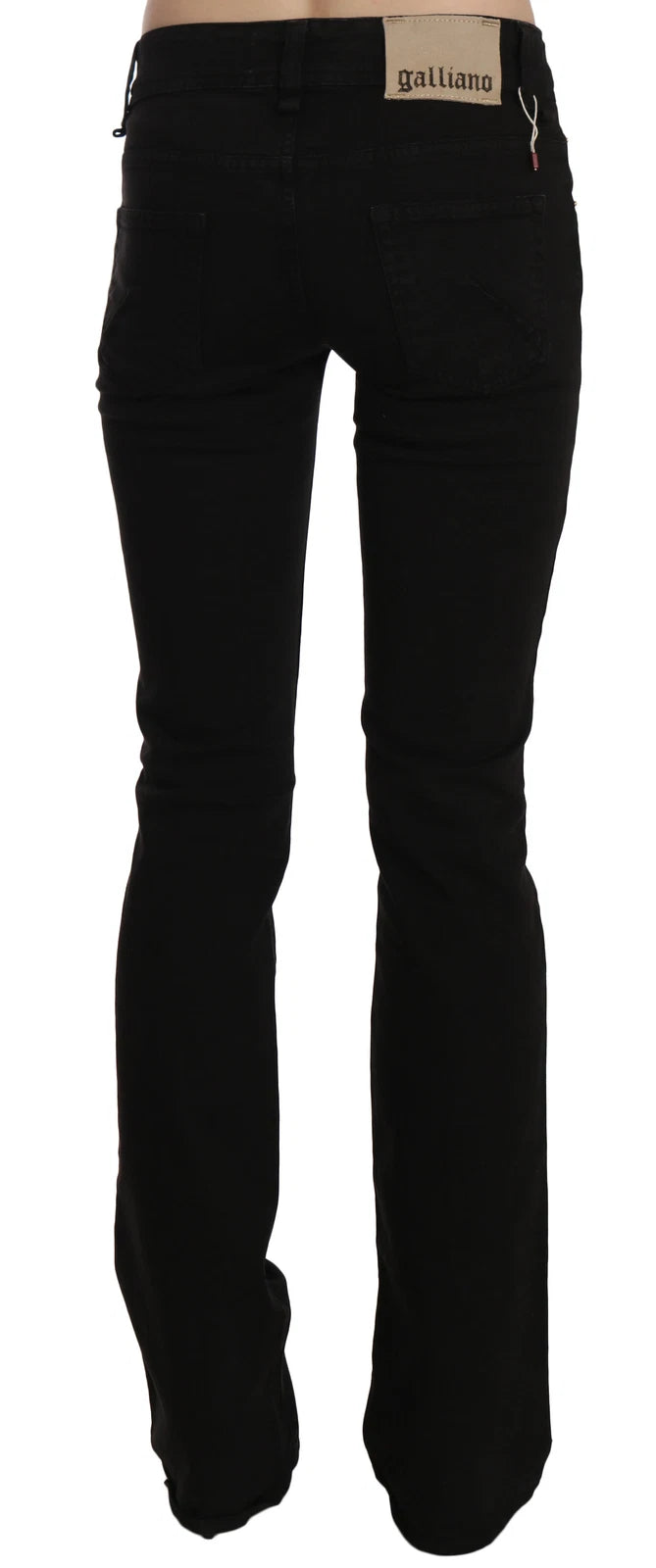 Schwarze Low-Waist Slim-Leg Skinny Jeans Freizeithose