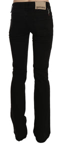 Schwarze Low-Waist Slim-Leg Skinny Jeans Freizeithose
