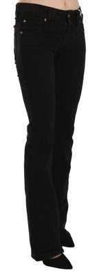 Schwarze Low-Waist Slim-Leg Skinny Jeans Freizeithose