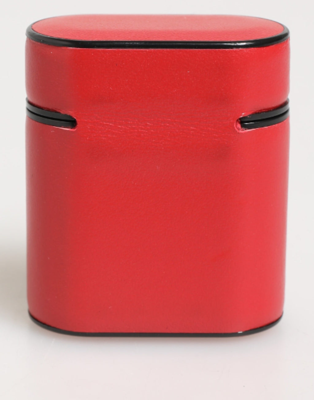 Red White Kalbsleder Logo Flip Holder Airpods Hülle