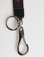 Black Burgundy Nylon DG Logo Crown Holder Keychain Keyring