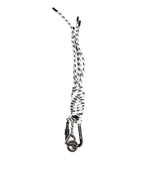 Black White Polyester Tape String DG Logo Keychain Keyring