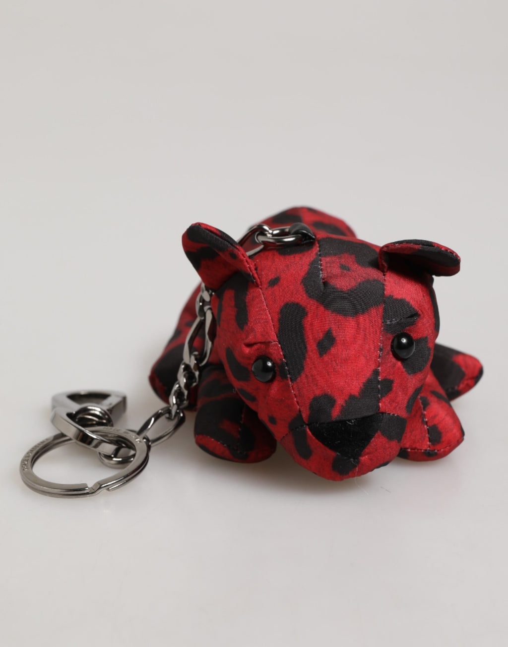 Rot-Schwarz Polyester Tier-Silhouette Taschenanhänger Schlüsselanhänger