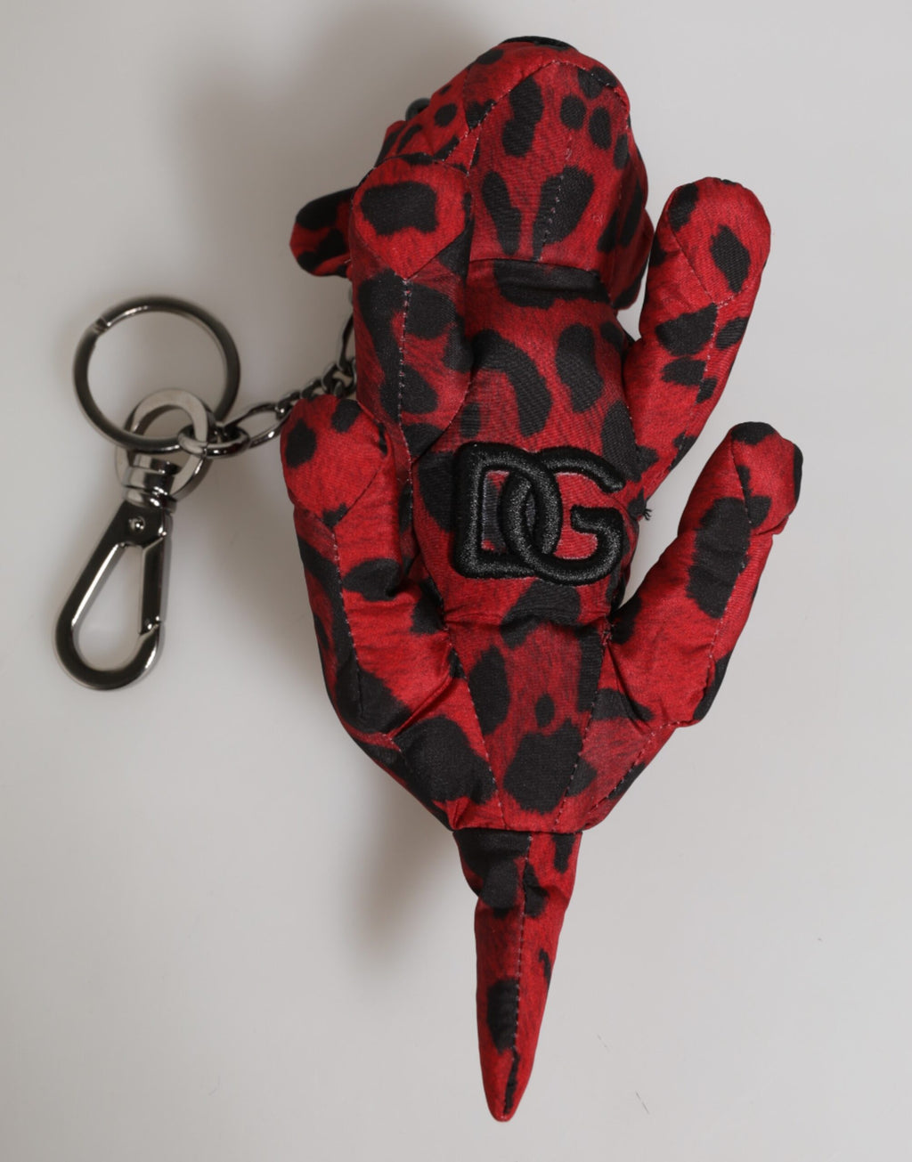 Rot-Schwarz Polyester Tier-Silhouette Taschenanhänger Schlüsselanhänger