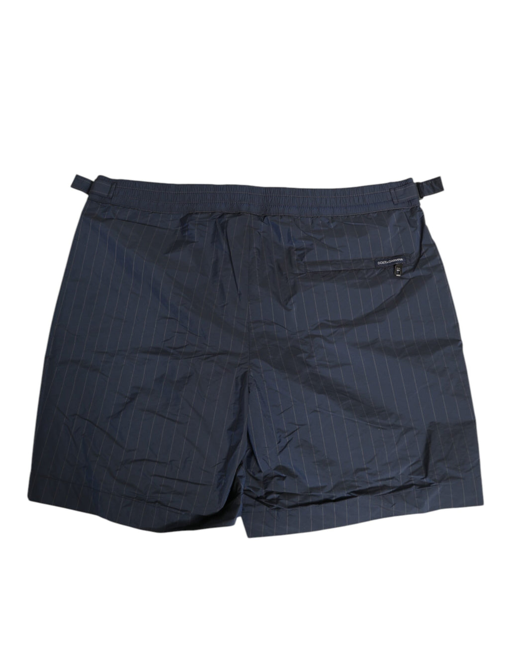 Herren-Badeshorts aus marineblauem Polyester mit Nadelstreifen