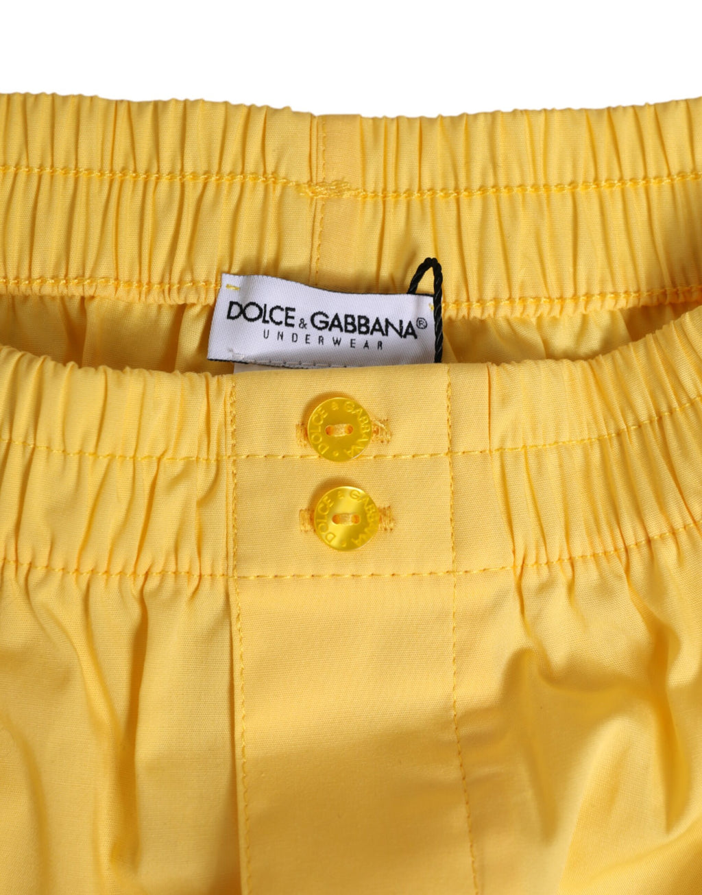 Gelbe Badeshorts aus Baumwolle mit elastischem Bund