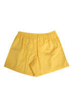 Gelbe Badeshorts aus Baumwolle mit elastischem Bund