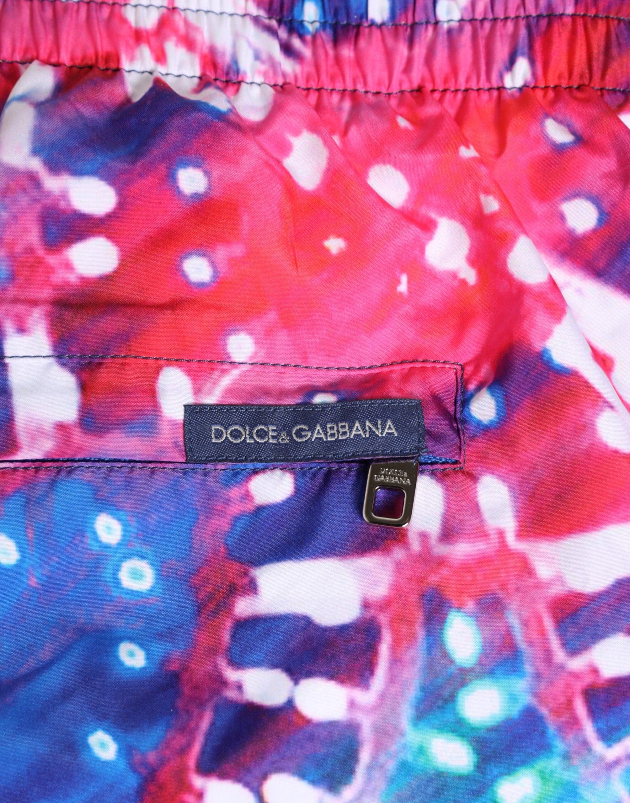 Mehrfarbige Neonprint-Badeshorts aus Polyester