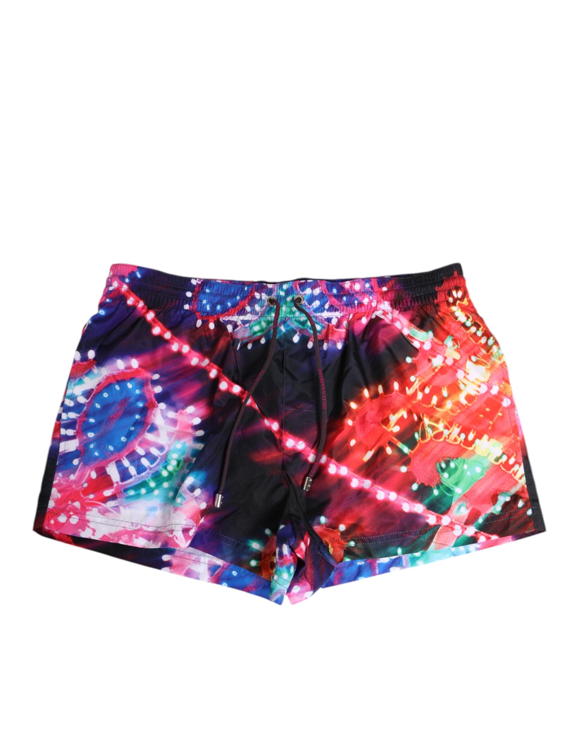 Mehrfarbige Neonprint-Badeshorts aus Polyester
