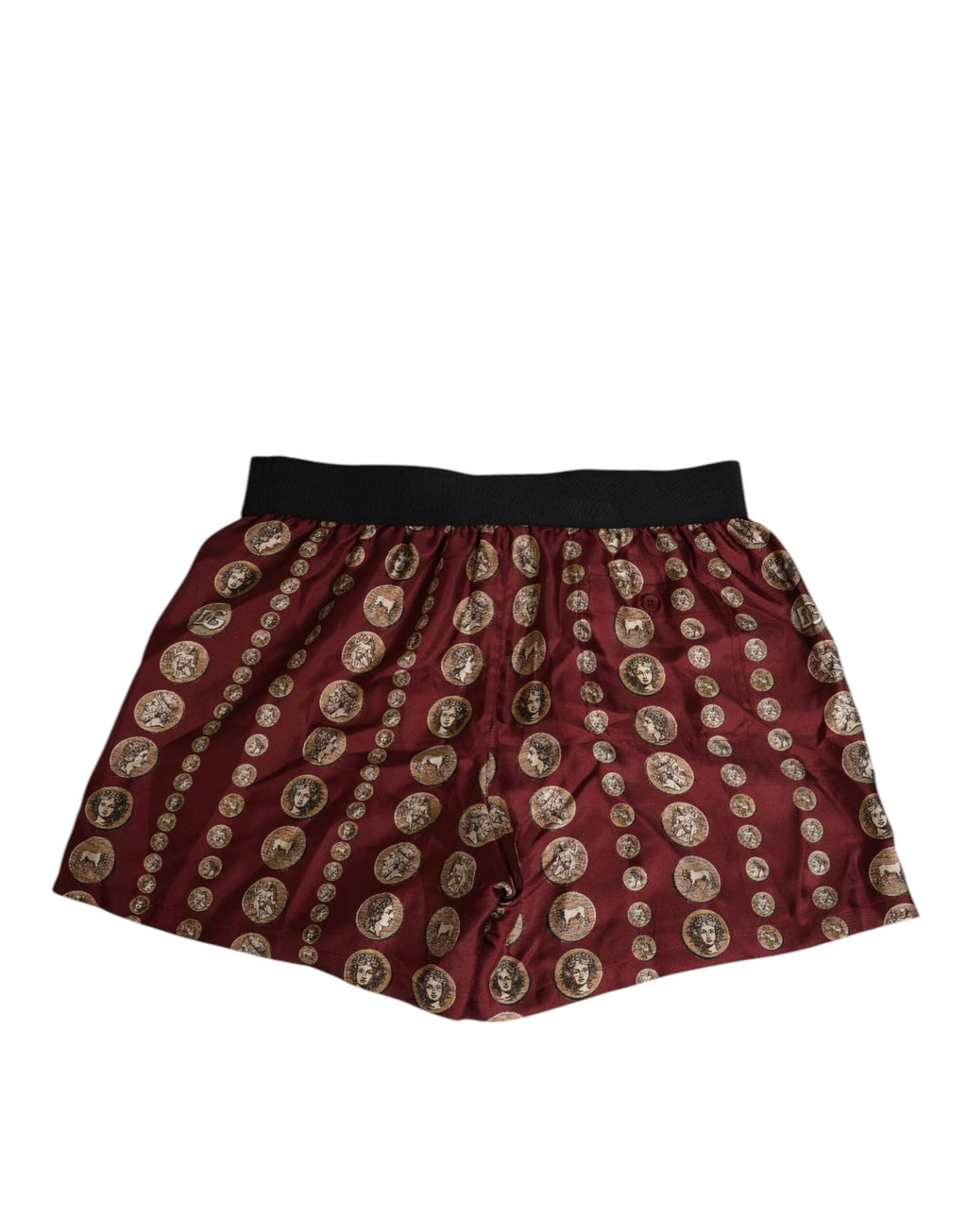 Bordeaux Seide Münz-Print Herren Boxer Badeshorts