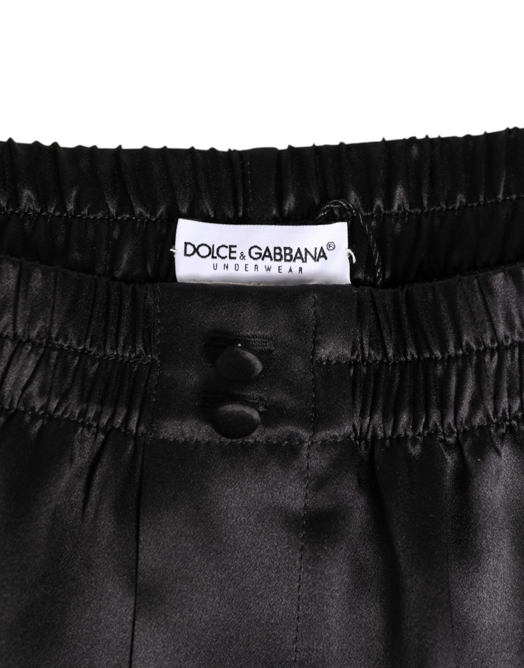 Black Silk Satin Elastic Men's Boxer Short Swimwear