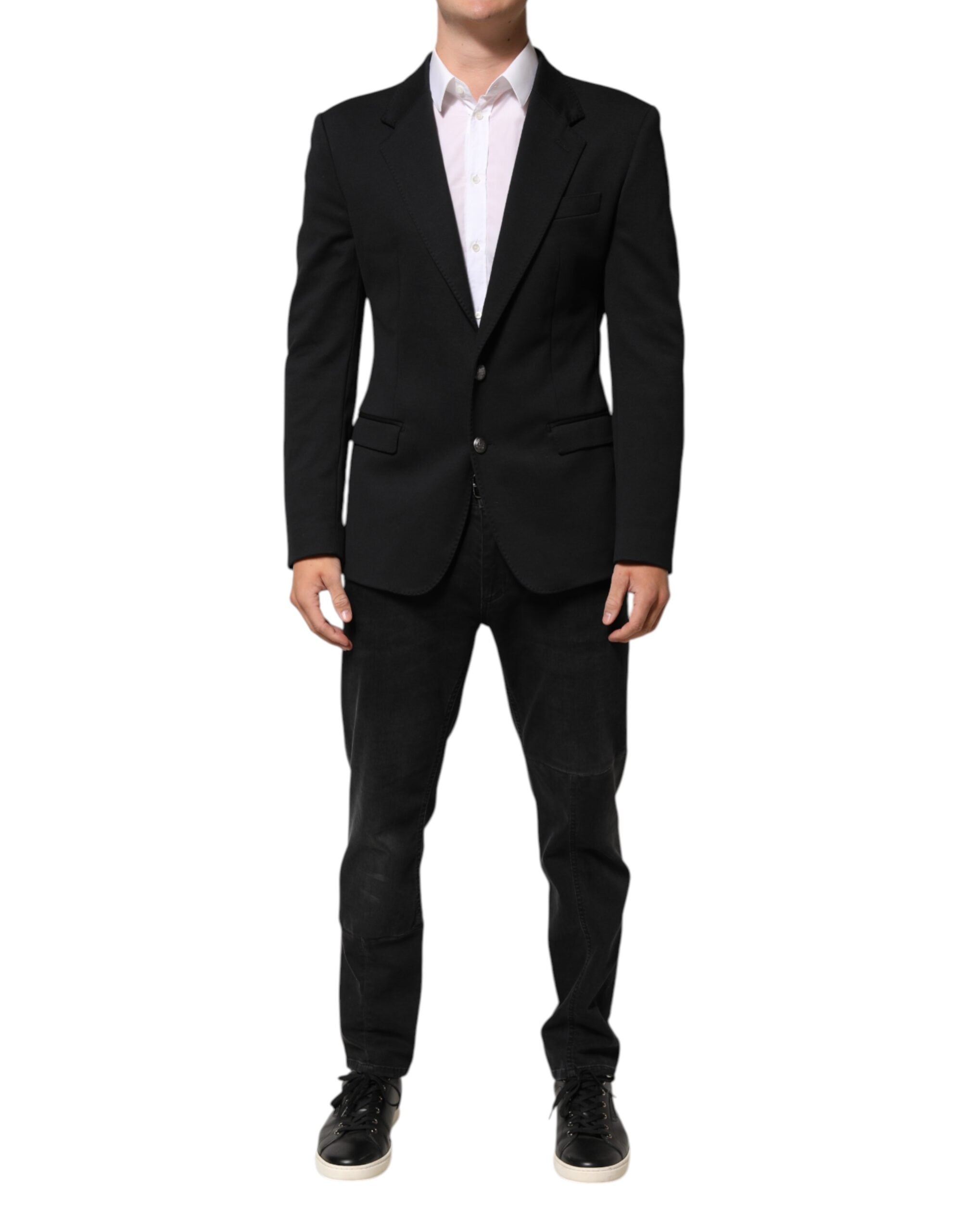 Dunkelblauer Baumwoll-Herrenblazer