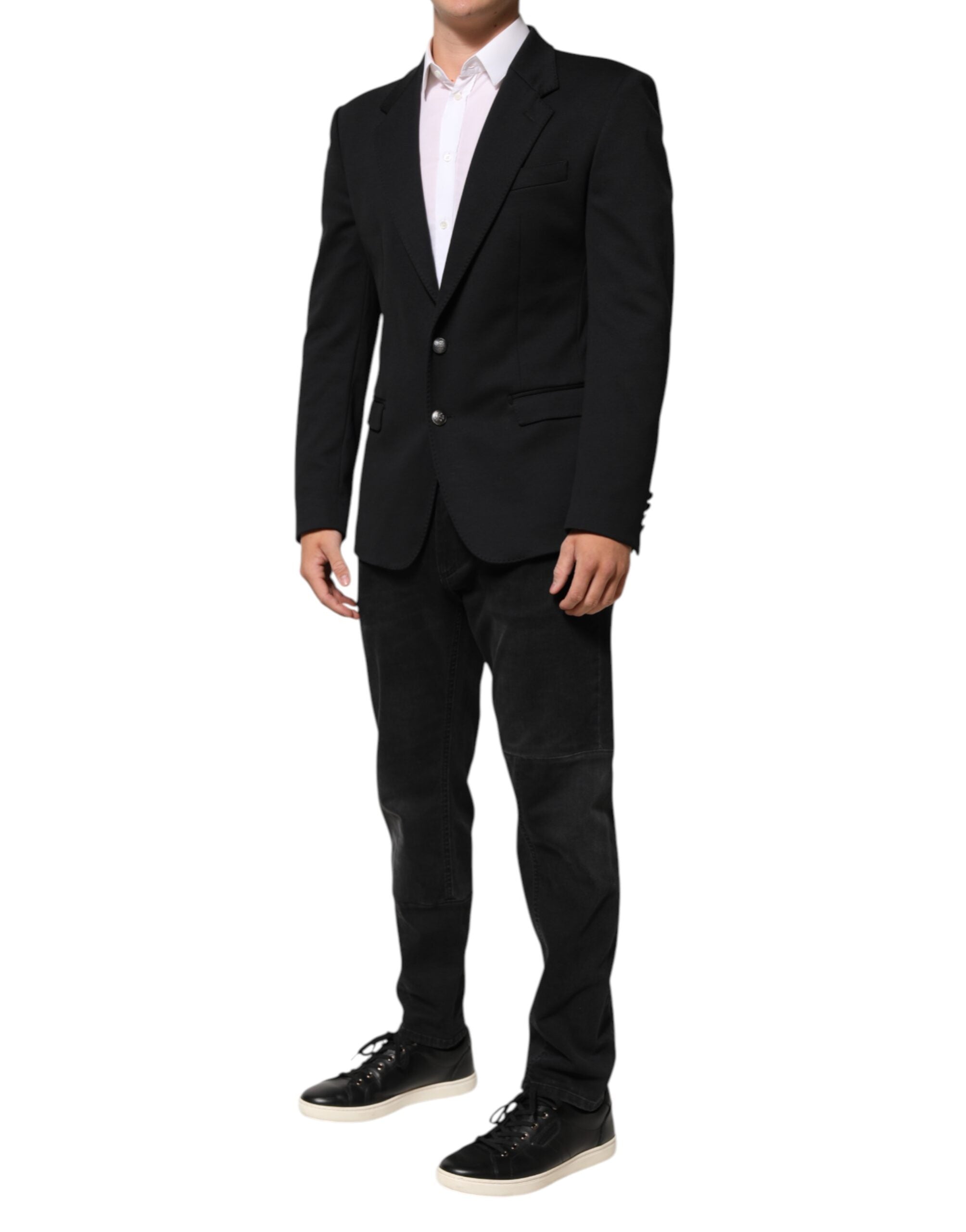 Dunkelblauer Baumwoll-Herrenblazer