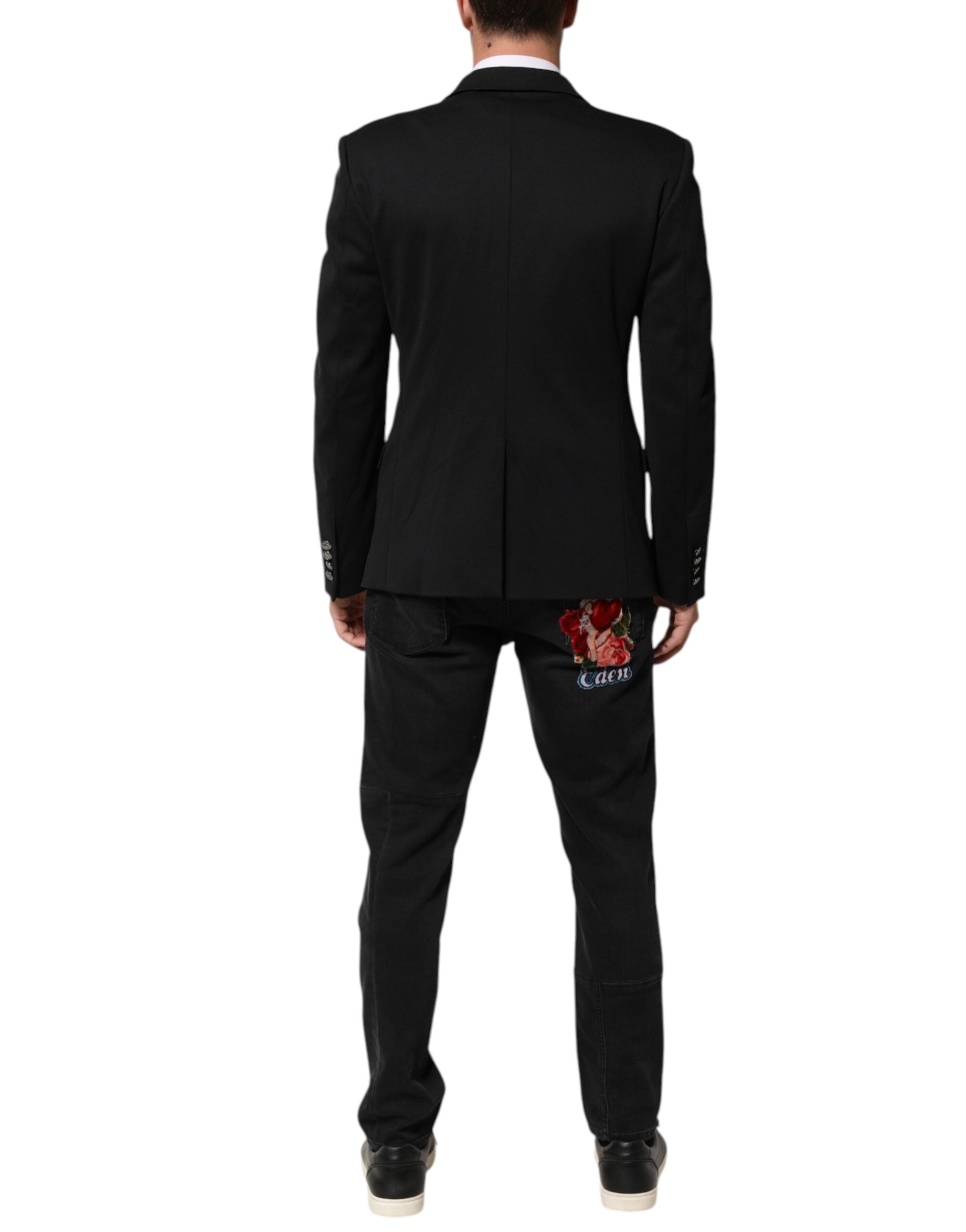 Dunkelblauer Baumwoll-Herrenblazer