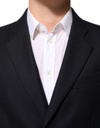 Dark Blue Wool Men Jacket Coat Blazer Suit
