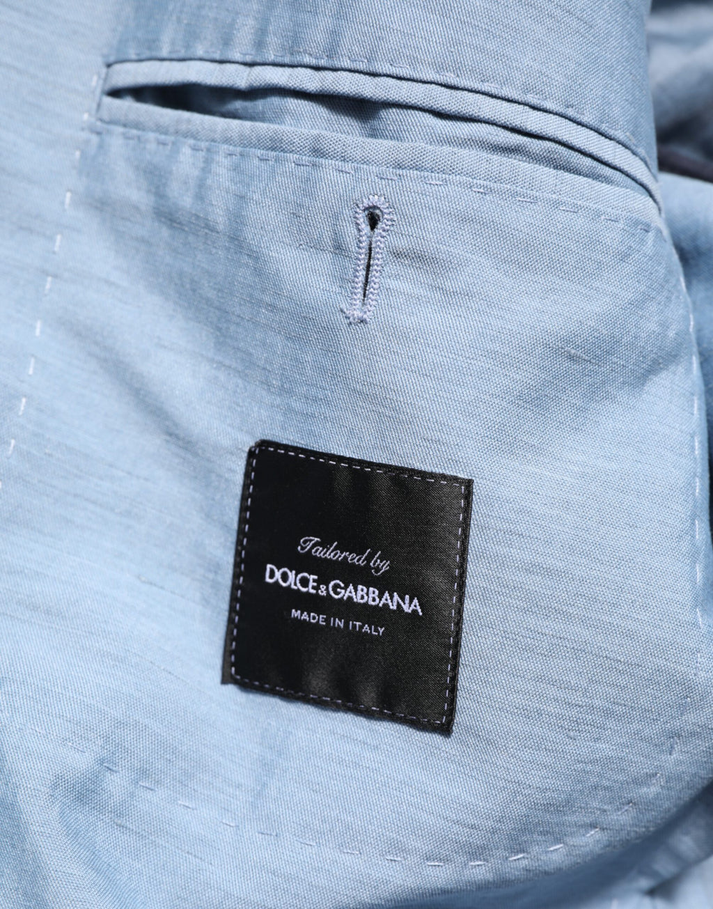 Light Blue Linen Double Breasted Men's Jacket Blazer