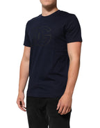 Dunkelblaues Baumwoll-T-Shirt für Herren mit DG-Logo-Print