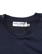 Dunkelblaues Baumwoll-T-Shirt für Herren mit DG-Logo-Print