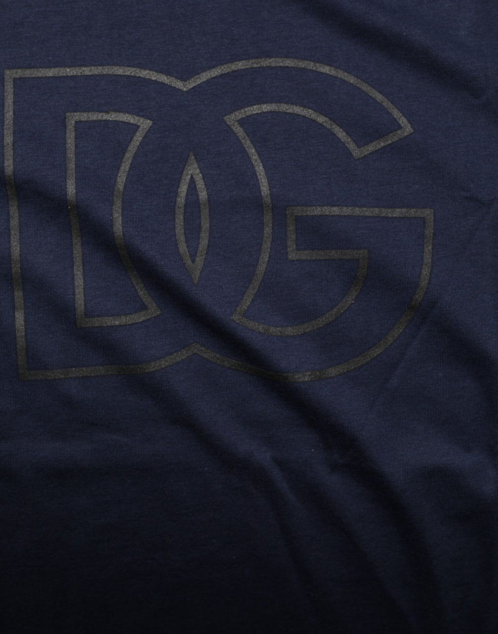 Dunkelblaues Baumwoll-T-Shirt für Herren mit DG-Logo-Print