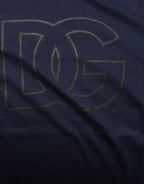 Dunkelblaues Baumwoll-T-Shirt für Herren mit DG-Logo-Print