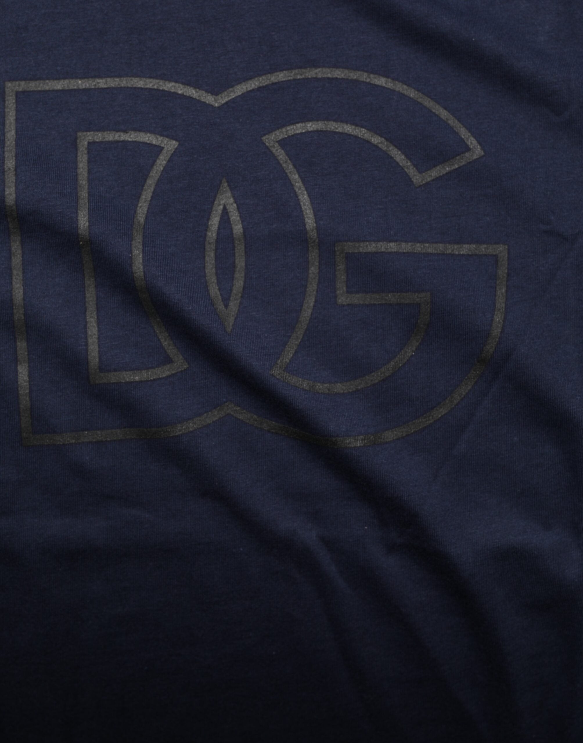 Dunkelblaues Baumwoll-T-Shirt für Herren mit DG-Logo-Print