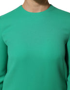 Grünes Mini-Langarmkleid aus Viskose-Acetat