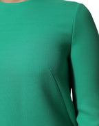 Grünes Mini-Langarmkleid aus Viskose-Acetat