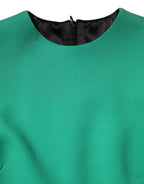 Grünes Mini-Langarmkleid aus Viskose-Acetat