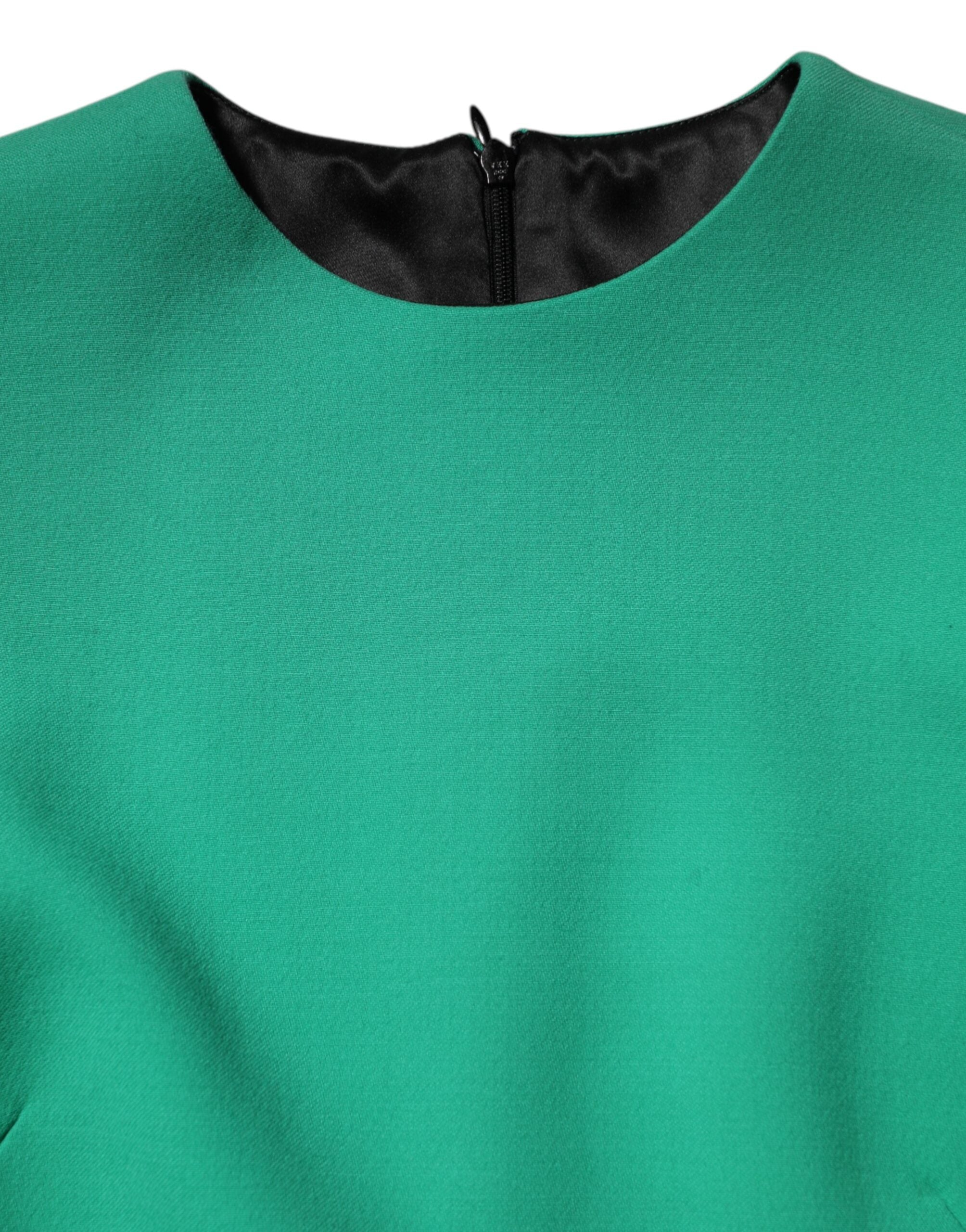 Grünes Mini-Langarmkleid aus Viskose-Acetat