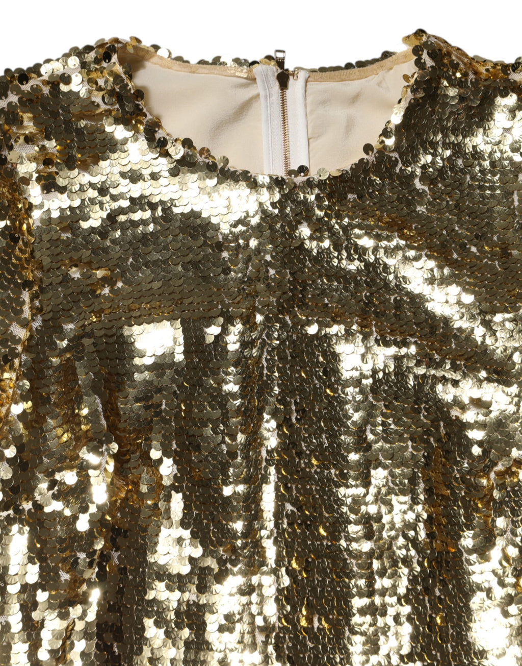 Gold Pailletten Langarm Minikleid