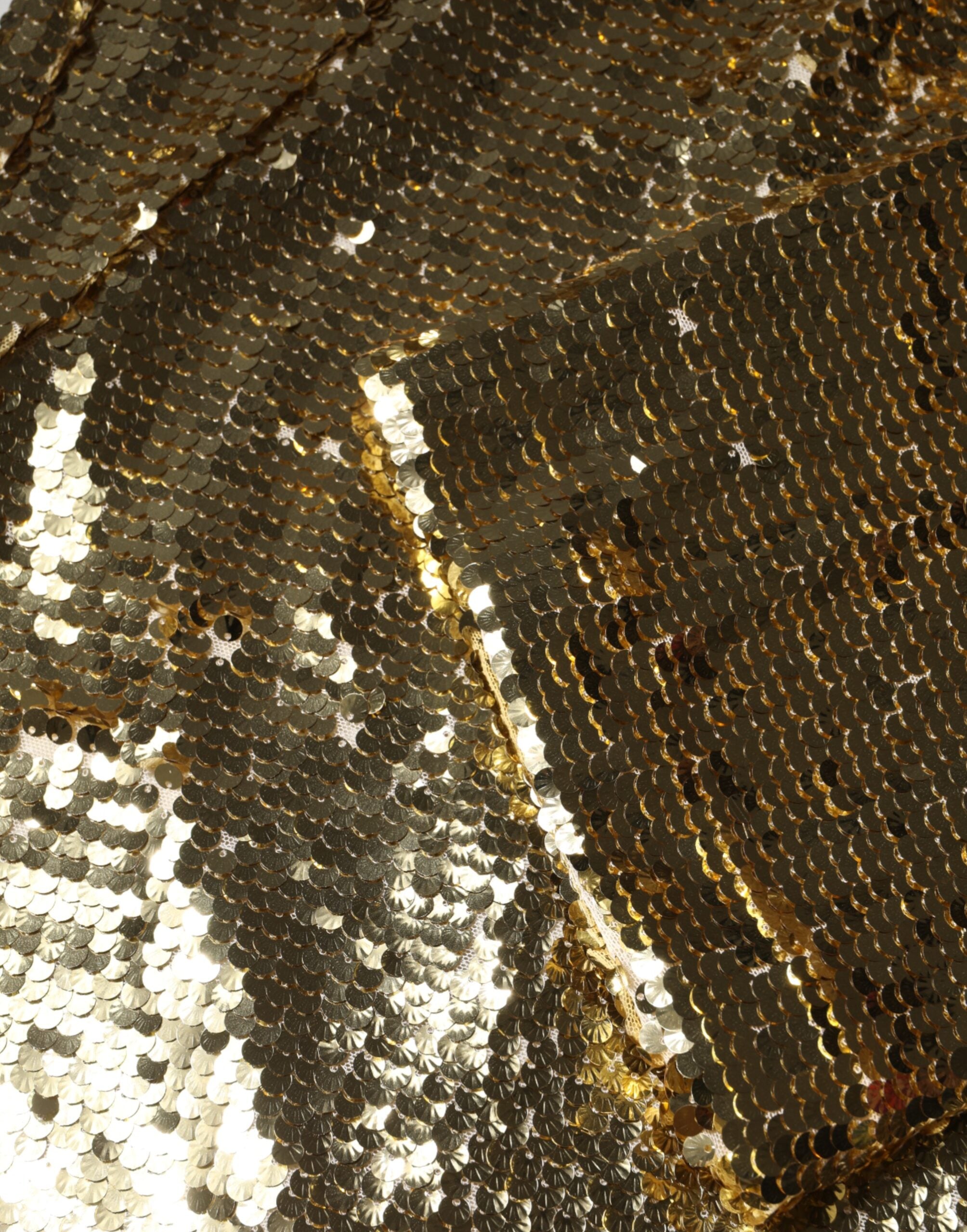 Gold Pailletten Langarm Minikleid