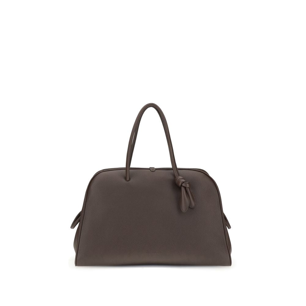 Handtasche aus braunem Kalbsleder vom Hausrind