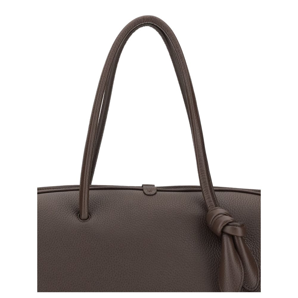 Handtasche aus braunem Kalbsleder vom Hausrind