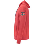 Red Polyester Men's Hooded Sweatshirt