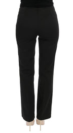 Black Stretch Straight Fit Dress Trousers