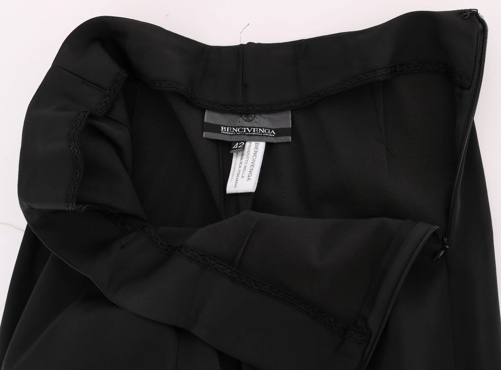 Black Stretch Straight Fit Dress Trousers