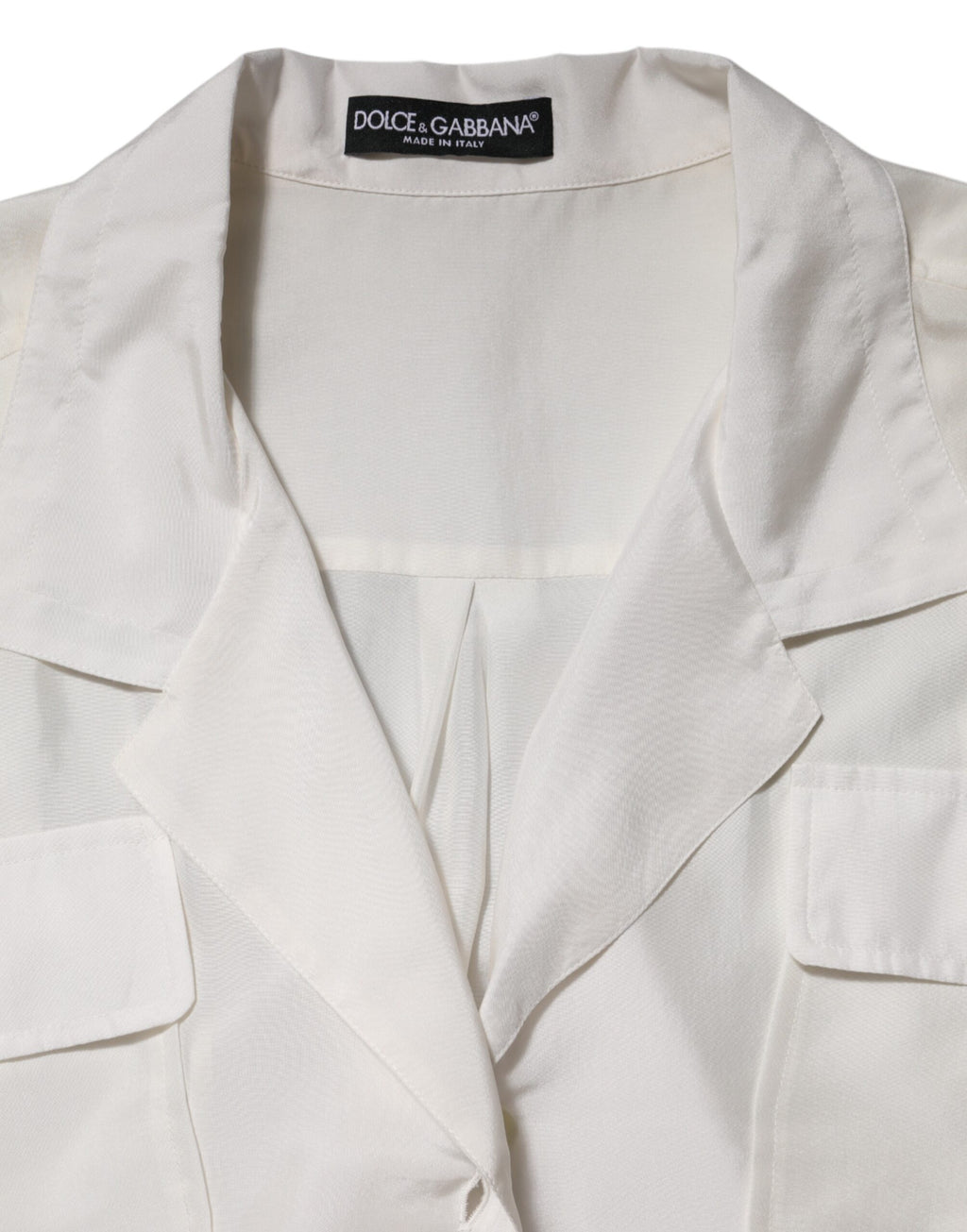 Weiße Seidenbluse mit Kragen und 3/4-Ärmeln