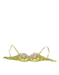 Lime Green Silk Satin Lace Padded Balconnet Underwear
