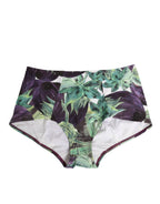Slip mit Auberginen-Print und hoher Taille