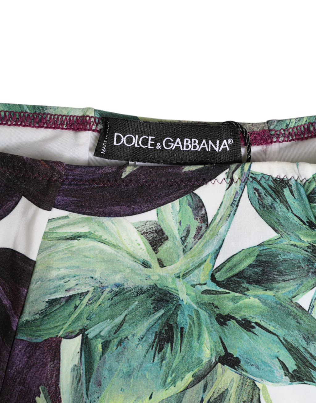 Slip mit Auberginen-Print und hoher Taille