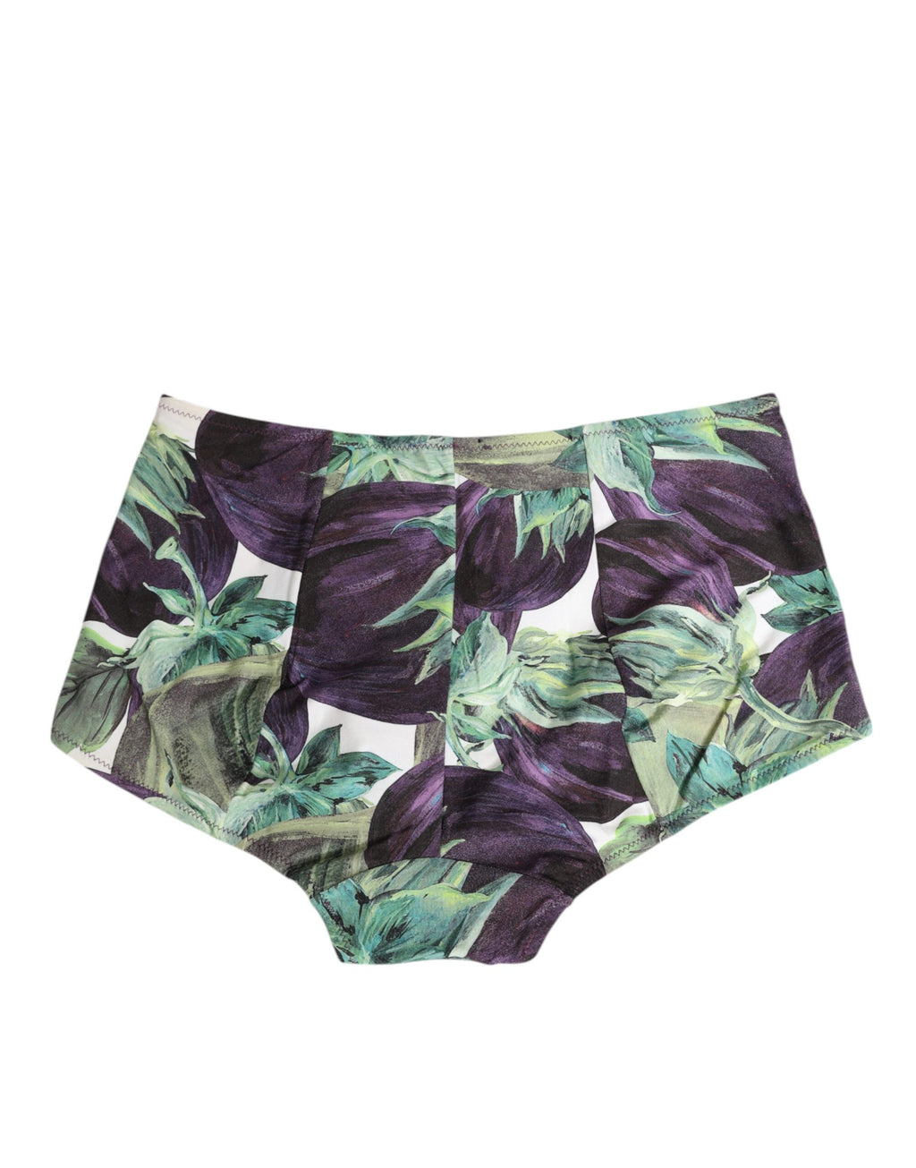 Slip mit Auberginen-Print und hoher Taille