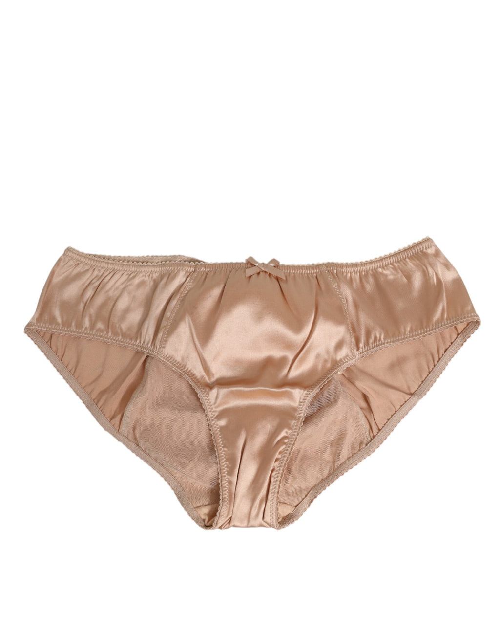 Nude-beige Seidensatin Schleife Spitze Unterwäsche