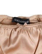 Nude-beige Seidensatin Schleife Spitze Unterwäsche