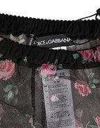 Black Pink Floral Lace Mesh Lingeri Underwear