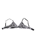 Schwarz-weißer Zebra-Print Transparenter Mesh Bralette Unterwäsche
