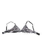 Schwarz-weißer Zebra-Print Transparenter Mesh Bralette Unterwäsche