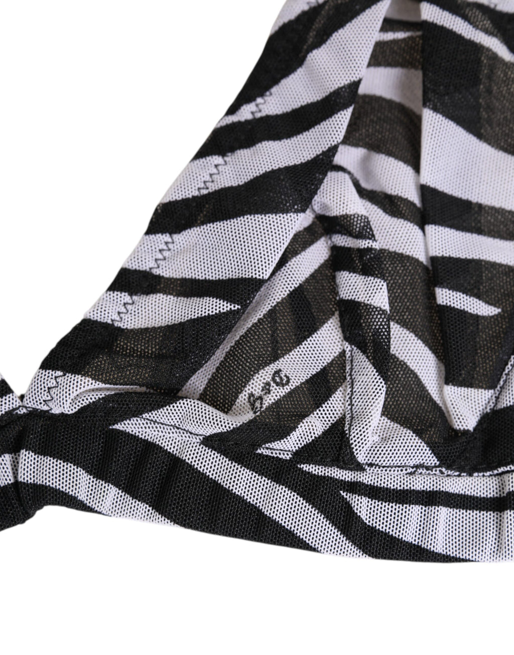Schwarz-weißer Zebra-Print Transparenter Mesh Bralette Unterwäsche