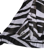 Schwarz-weißer Zebra-Print Transparenter Mesh Bralette Unterwäsche