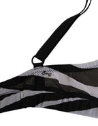 Schwarz-weißer Zebra-Print Transparenter Mesh Bralette Unterwäsche