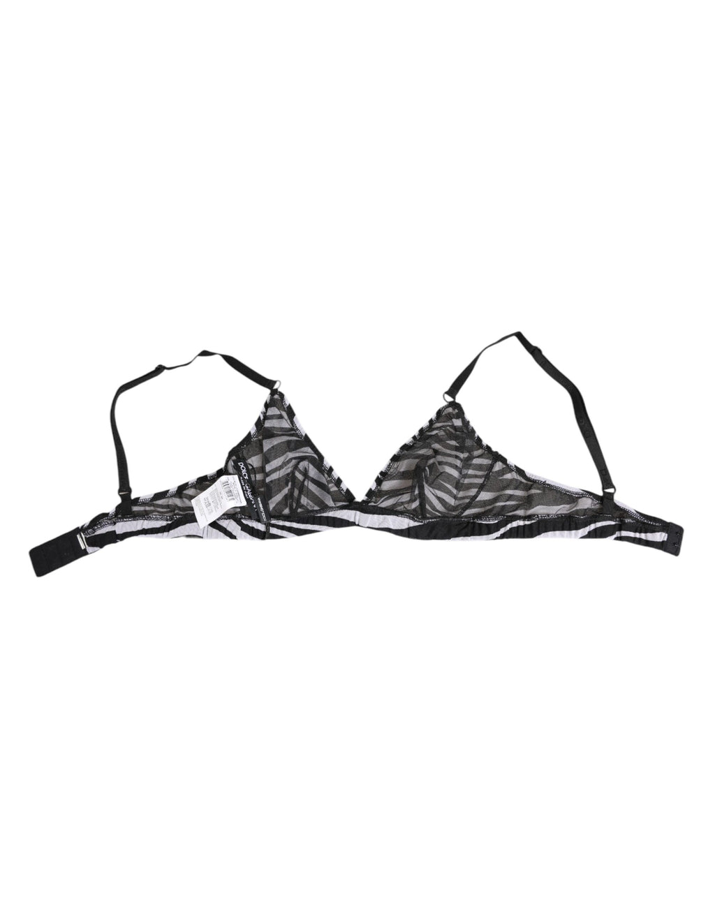 Schwarz-weißer Zebra-Print Transparenter Mesh Bralette Unterwäsche